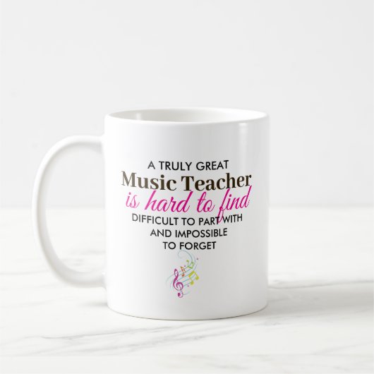 Personalized Music Teacher Appreciation gift Kaffeetasse (Links)