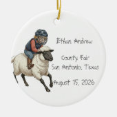 Personalized Mutton Bustin Boy  Keramik Ornament (Vorne)
