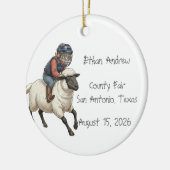 Personalized Mutton Bustin Boy Keramik Ornament (Links)