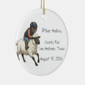 Personalized Mutton Bustin Rodeo Boy  Keramik Ornament (Rechts)