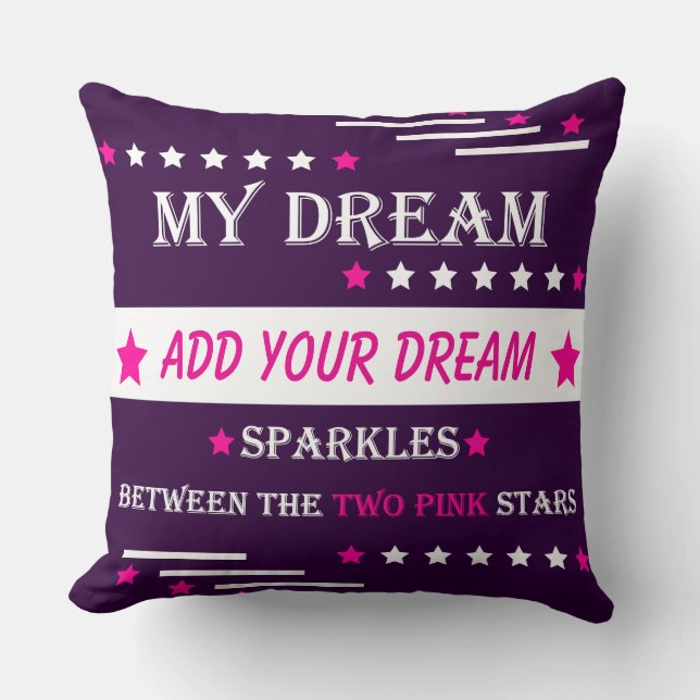 Personalized My Dream Between the Two Pink Stars Kissen (Vorderseite)