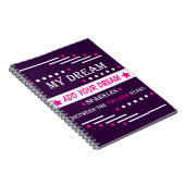 Personalized My Dream Between the Two Pink Stars Notizblock (Rechte Seite)
