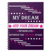 Personalized My Dream Between the Two Pink Stars Notizblock (Vorderseite)