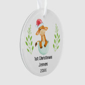 Personalized My First Christmas 2022 Baby Boy Ornament (Vorderseite)