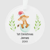 Personalized My First Christmas 2022 Baby Boy Ornament (Vorderseite)