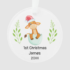 Personalized My First Christmas 2022 Baby Boy Ornament