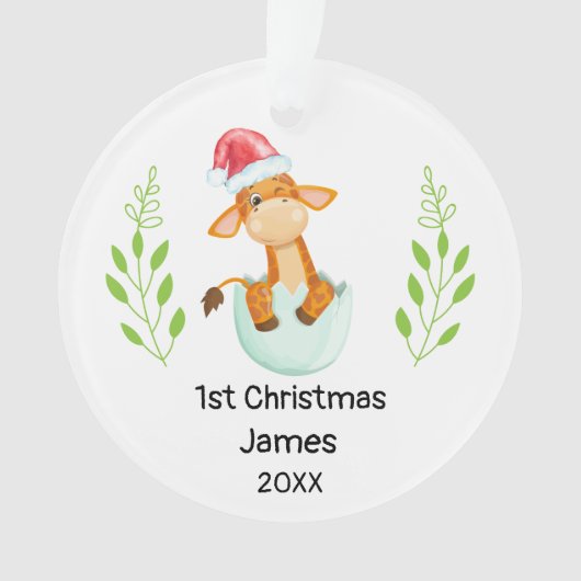Personalized My First Christmas 2022 Baby Boy Ornament (Vorderseite)