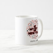 Personalized My First New Year Mug – Custom Name Kaffeetasse (VorderseiteRechts)
