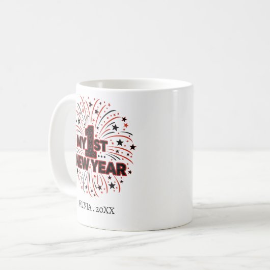 Personalized My First New Year Mug – Custom Name Kaffeetasse (Vorderseite Links)