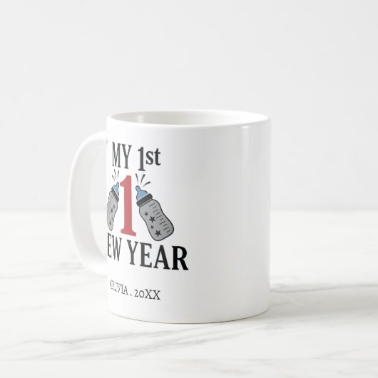 Personalized My First New Year Mug – Custom Name Kaffeetasse (Vorderseite Links)