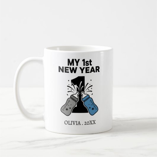 Personalized My First New Year Mug – Custom Name Kaffeetasse (Links)