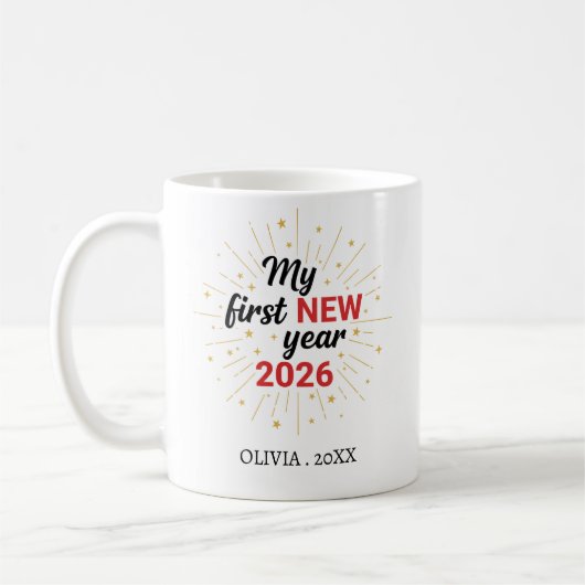 Personalized My First New Year Mug – Custom Name Kaffeetasse (Links)