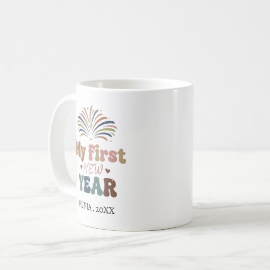Personalized My First New Year Mug – Custom Name Kaffeetasse (Vorderseite Links)