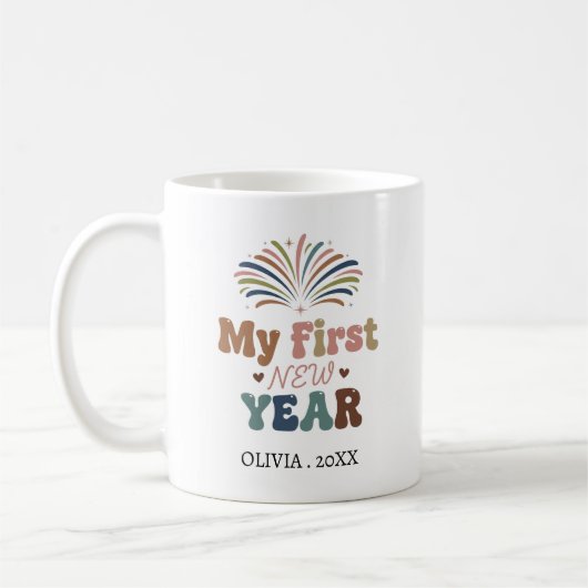 Personalized My First New Year Mug – Custom Name Kaffeetasse (Links)