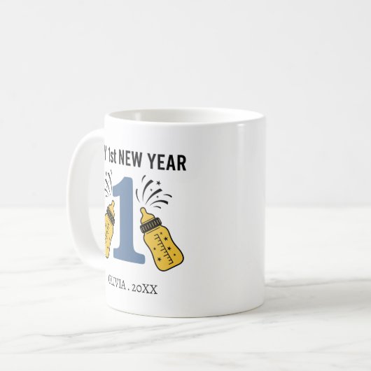 Personalized My First New Year Mug – Custom Name Kaffeetasse (Vorderseite Links)