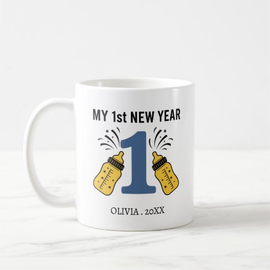 Personalized My First New Year Mug – Custom Name Kaffeetasse (Links)