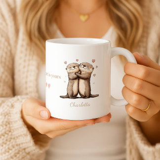 Personalized My Heart Is Yours Otter Mug Kaffeetasse