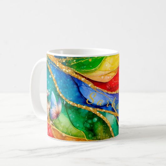 Personalized Mystic Butterfly Mug Kaffeetasse (Vorderseite Links)