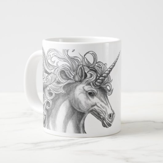 Personalized Mythological Unicorn Mug Jumbo-Tasse (Vorderseite Links)