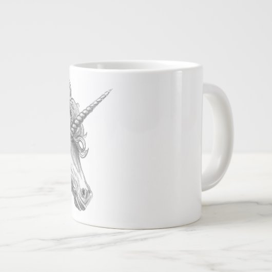 Personalized Mythological Unicorn Mug Jumbo-Tasse (Vorderseite Rechts)
