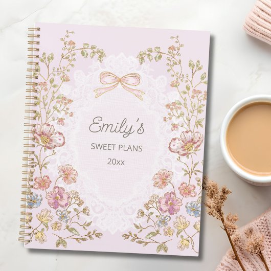 Personalized Name 2026 Weekly Monthly Floral  Planer