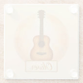 Personalized Name Acoustic Guitar For Music Lovers Glasuntersetzer (Rückseite)