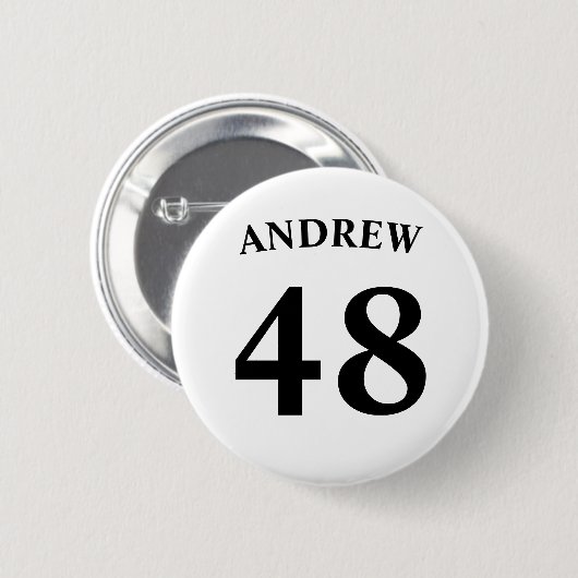 Personalized name and Jersey number  Button (Vorne & Hinten)