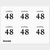 Personalized name and Jersey number  Runder Aufkleber (Blatt)