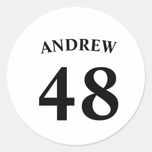 Personalized name and Jersey number  Runder Aufkleber (Vorderseite)