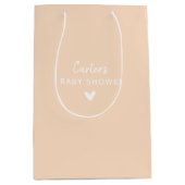 Personalized, NAME Baby Shower Mittlere Geschenktüte (Vorderseite)
