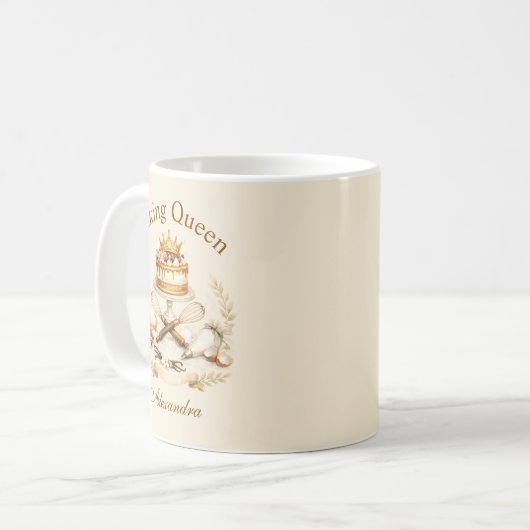 Personalized Name Baking Queen Kaffeetasse (Vorderseite Links)