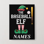 Personalized Name Baseball Elf Family Matching Button (Vorderseite)