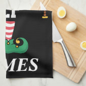 Personalized Name Baseball Elf Family Matching  Geschirrtuch (Viertel Falte)