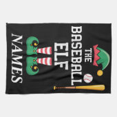 Personalized Name Baseball Elf Family Matching  Geschirrtuch (Horizontal)