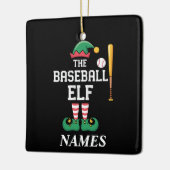 Personalized Name Baseball Elf Family Matching  Keramikornament (Links)