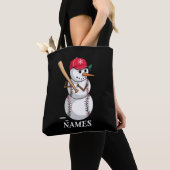 Personalized Name Baseball Snowman Balls Snow Xmas Tasche (Von Nahem)