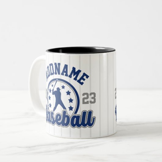 Personalized NAME Baseball Team Player Game Zweifarbige Tasse (Vorderseite Links)