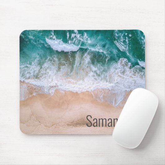Personalized name Beach Waves Ocean Surf Mousepad (Mit Mouse)