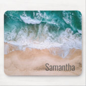 Personalized name Beach Waves Ocean Surf Mousepad (Vorne)