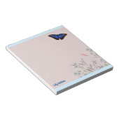 Personalized Name Beautiful Blue Morpho Butterfly Notizblock (angewinkelt)