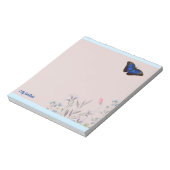 Personalized Name Beautiful Blue Morpho Butterfly Notizblock (Rotiert)