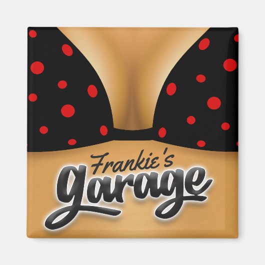 Personalized NAME Bikini Babe Girl Man Cave Garage Magnet (Vorne)