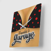 Personalized NAME Bikini Babe Girl Man Cave Garage Quadratische Wanduhr (Winkel)