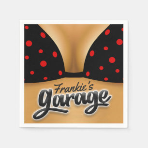 Personalized NAME Bikini Babe Girl Man Cave Garage Serviette