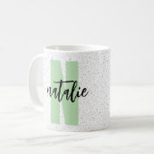 Personalized Name - Black Polka Dots Design Kaffeetasse (Vorderseite Links)