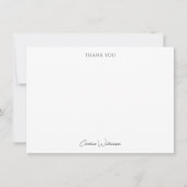 Personalized Name Black Script Elegant Simple Dankeskarte (Vorderseite)