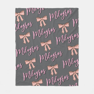 Personalized name blanket with bow, gift for girls fleecedecke