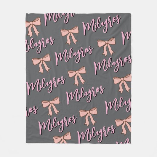 Personalized name blanket with bow, gift for girls fleecedecke (Vorderseite)