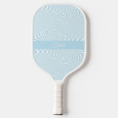 Personalized Name Blue Wave Modern Minimal Design Pickleball Schläger (Rückseite)