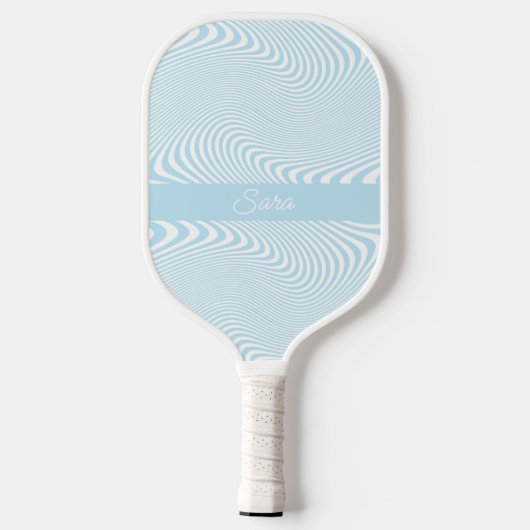 Personalized Name Blue Wave Modern Minimal Design Pickleball Schläger (Rückseite)